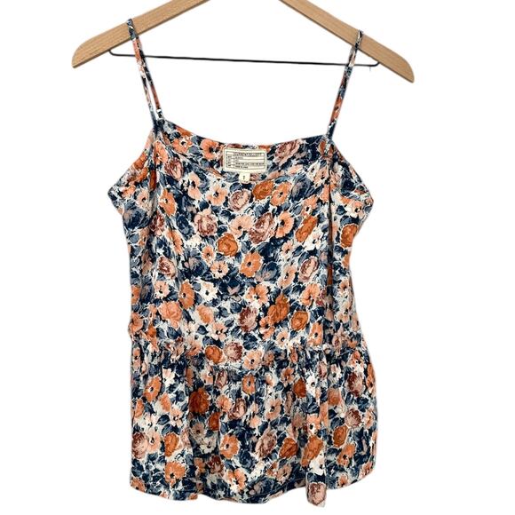 CURRENT ELLIOTT Ruffle Floral Tank Blouse Top – Size Small - Picture 6 of 11
